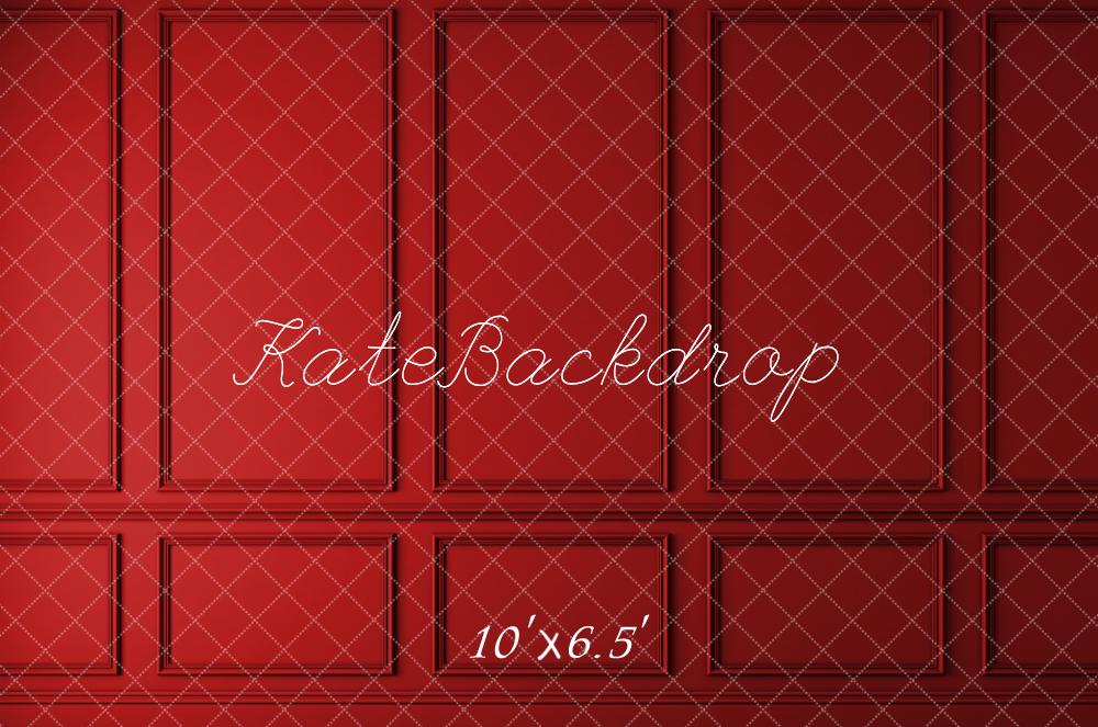 Kate Mur Vintage Rouge Photo de famille Toile de fond pour la photographie - Kate Backdrop FR