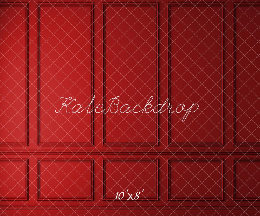 Kate Mur Vintage Rouge Photo de famille Toile de fond pour la photographie - Kate Backdrop FR