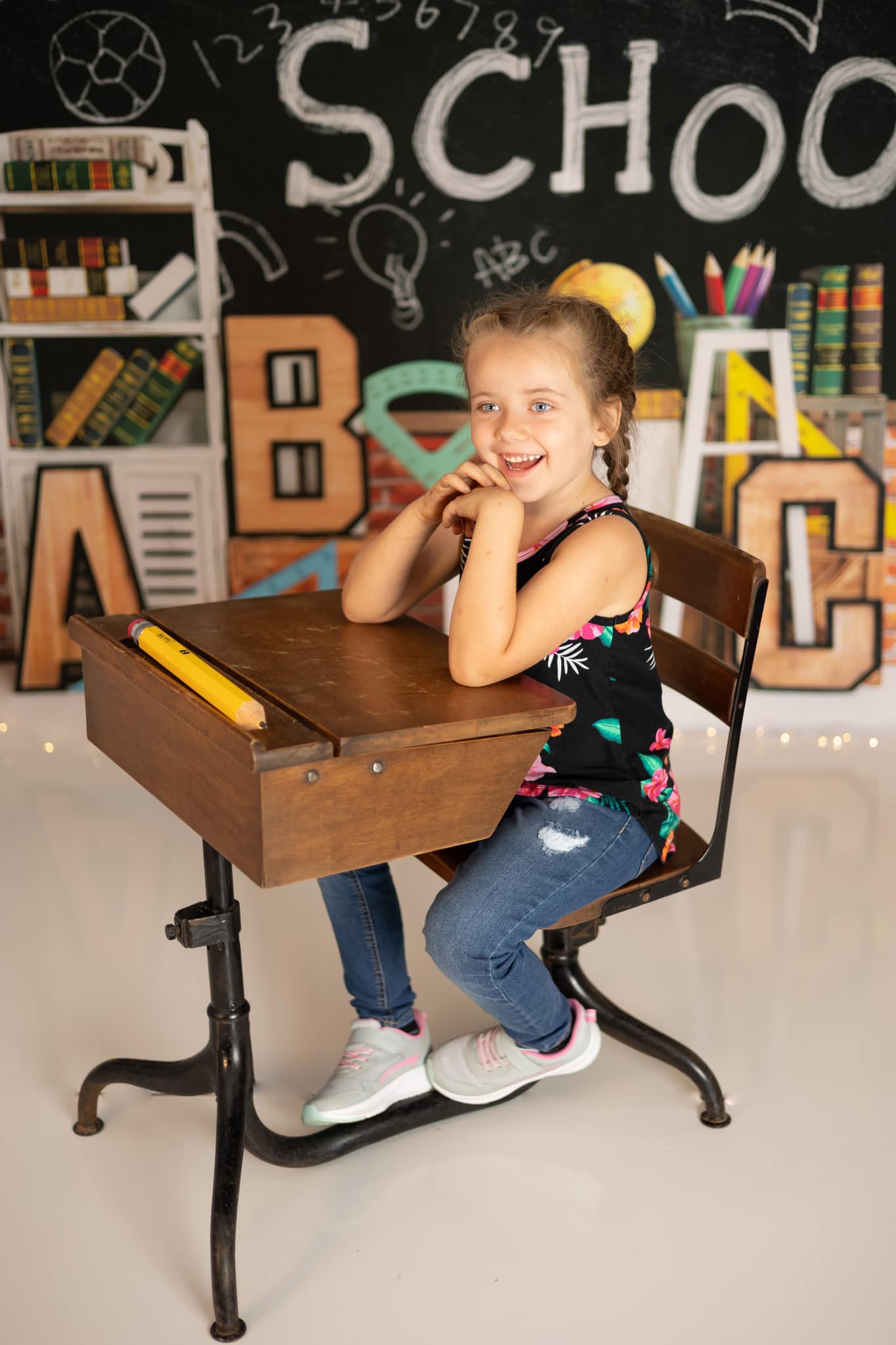 Kate Retour à l'école ABC Tableau noir Toile de fond conçue par emetselch