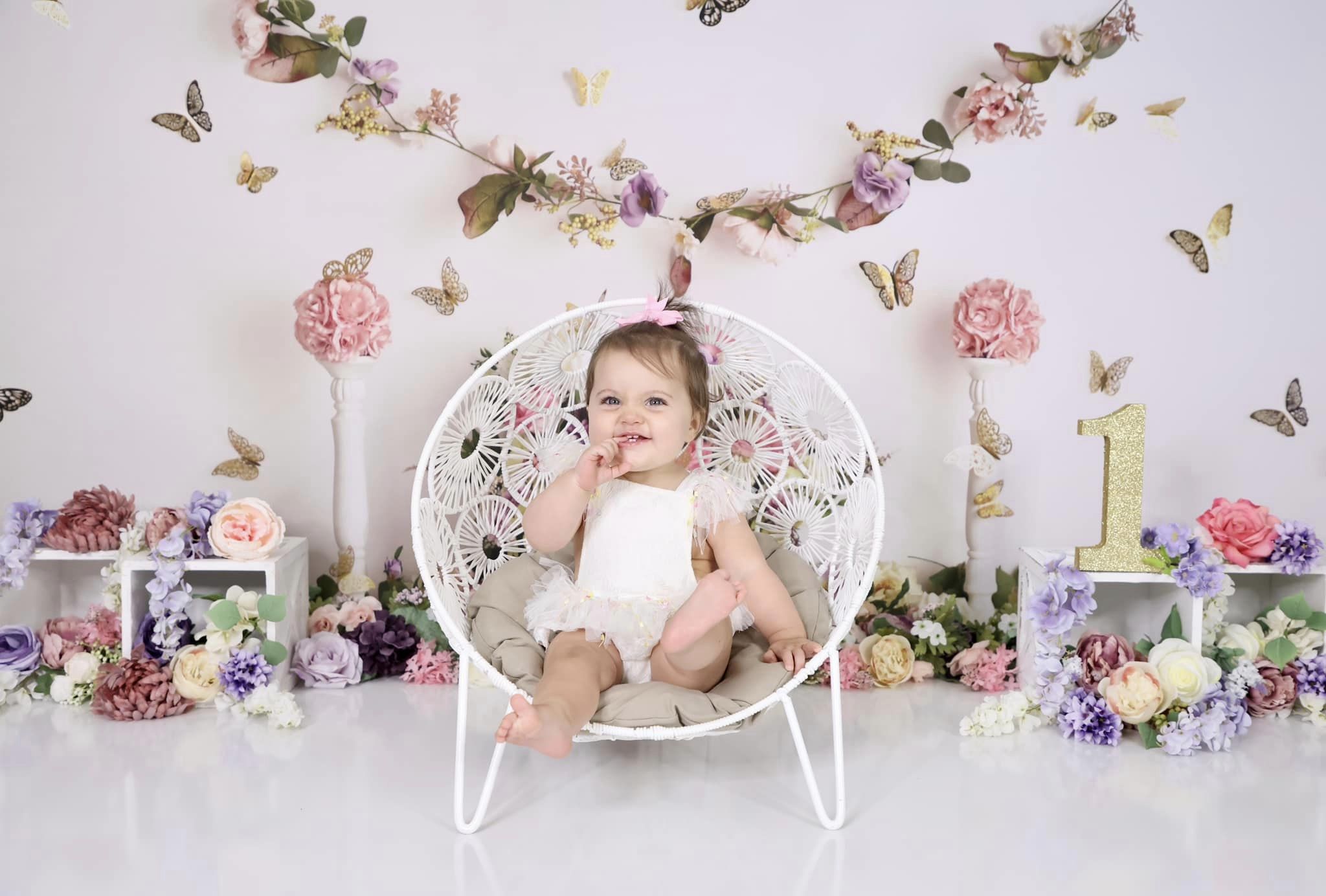 Kate Jardin Papillons Anniversaire Toile de fond conçue par Mandy Ringe - Kate Backdrop FR
