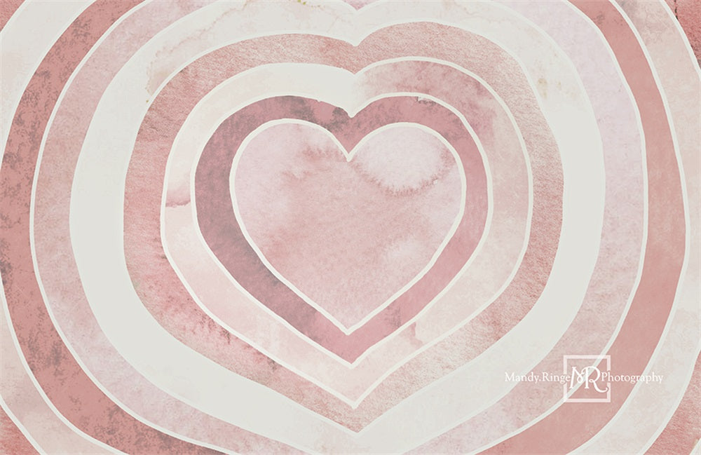 Kate Coeur Aquarelle Saint-Valentin Toile de fond conçu par Mandy Ringe - Kate Backdrop FR