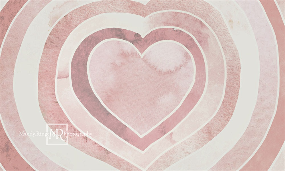 Kate Coeur Aquarelle Saint-Valentin Toile de fond conçu par Mandy Ringe - Kate Backdrop FR