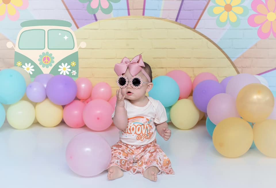 Kate Mur Coloré Soleil Arc-en-ciel Toile de fond conçue par Mandy Ringe - Kate Backdrop FR