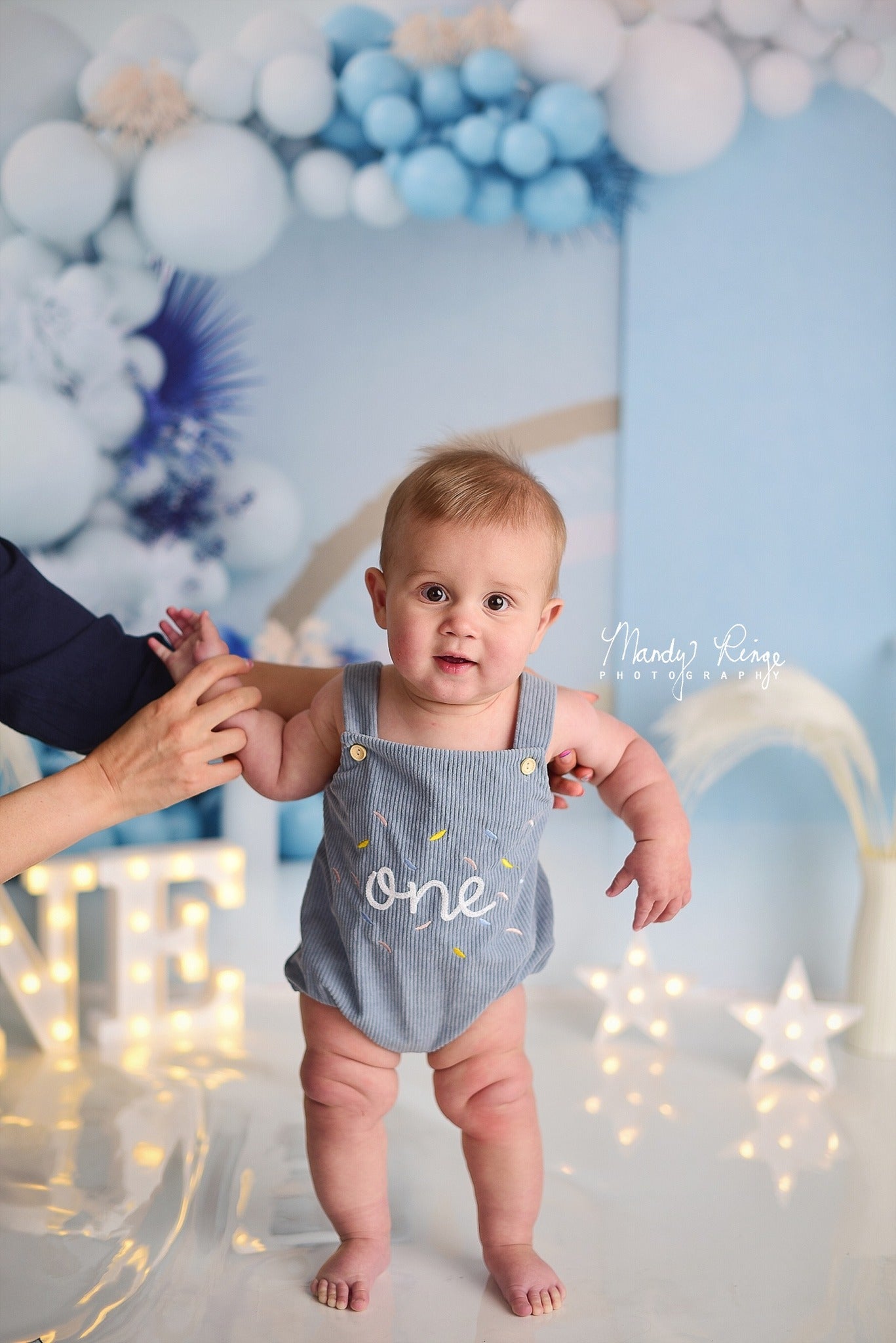 Kate Ballons Boho Bleu Enfant Toile de fond conçue par Uta Mueller Photographie - Kate Backdrop FR
