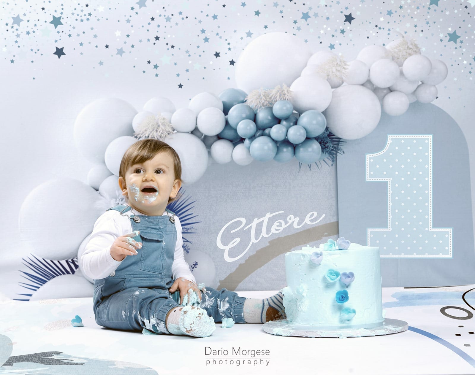Kate Ballons Boho Bleu Enfant Toile de fond conçue par Uta Mueller Photographie - Kate Backdrop FR