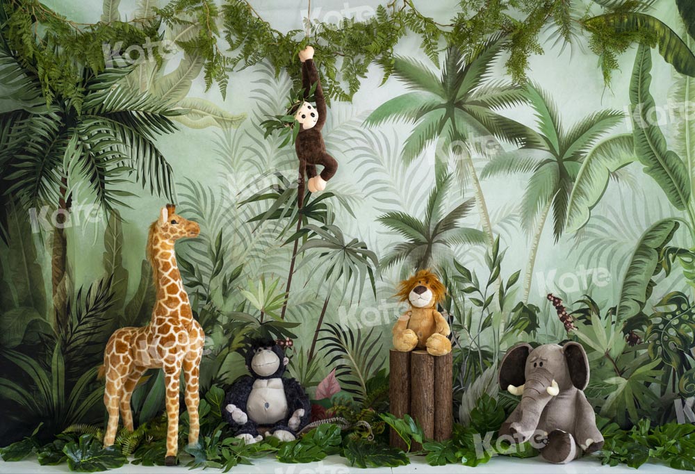Kate Jungle Animaux Cake smash Toile de fond conçu par Emetselch - Kate Backdrop FR