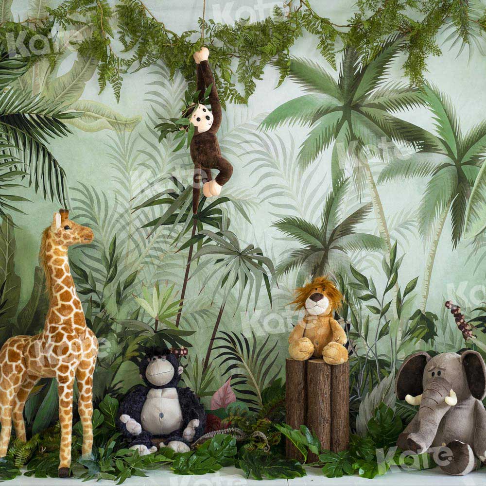 Kate Jungle Animaux Cake smash Toile de fond conçu par Emetselch - Kate Backdrop FR