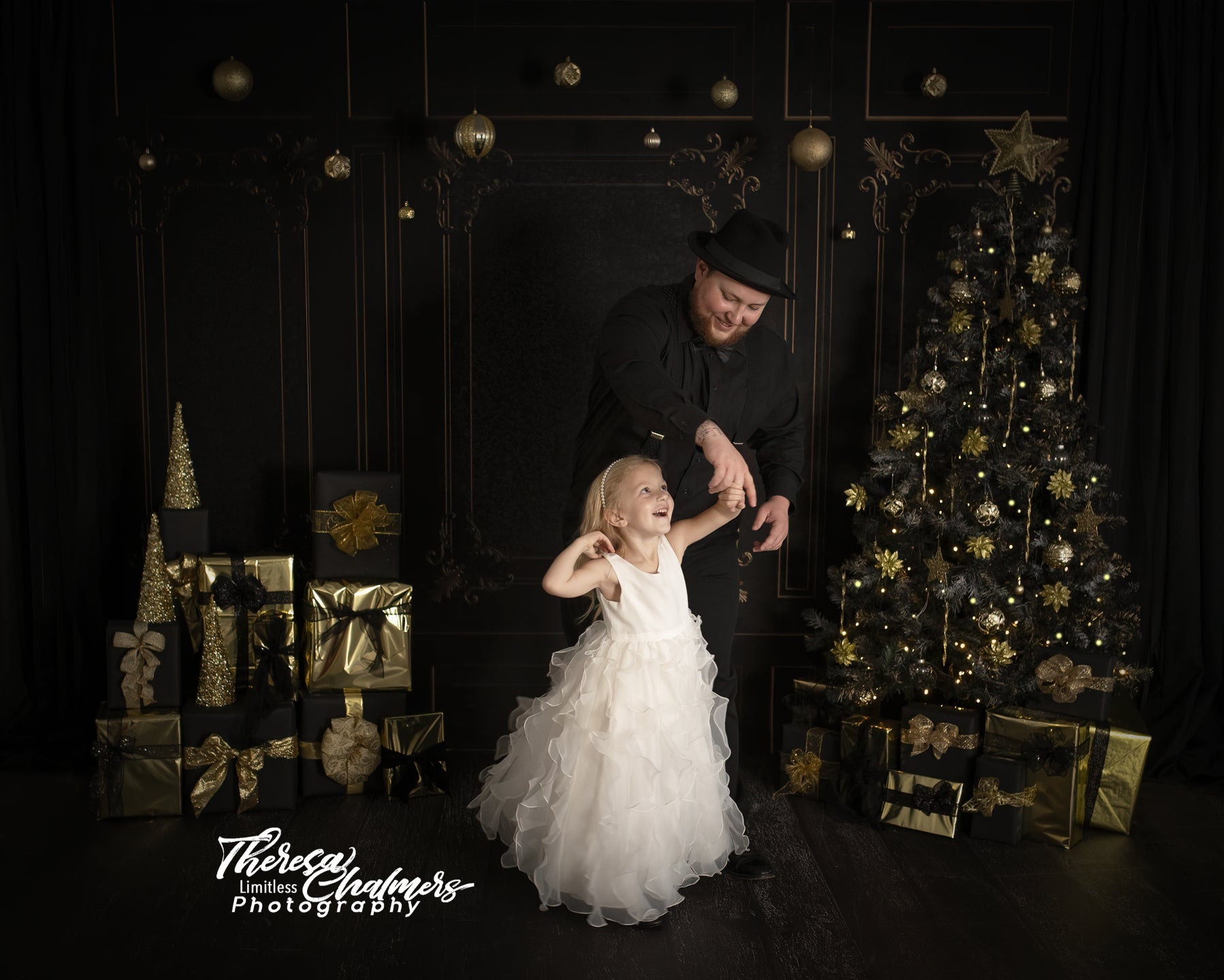 Kate Or Noir Mur Rétro Vintage Toile de fond pour la photographie - Kate Backdrop FR