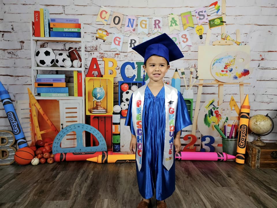 Kate Retour à l'école Enfants Mur de briques Toile de fond conçu par Emetselch - Kate Backdrop FR