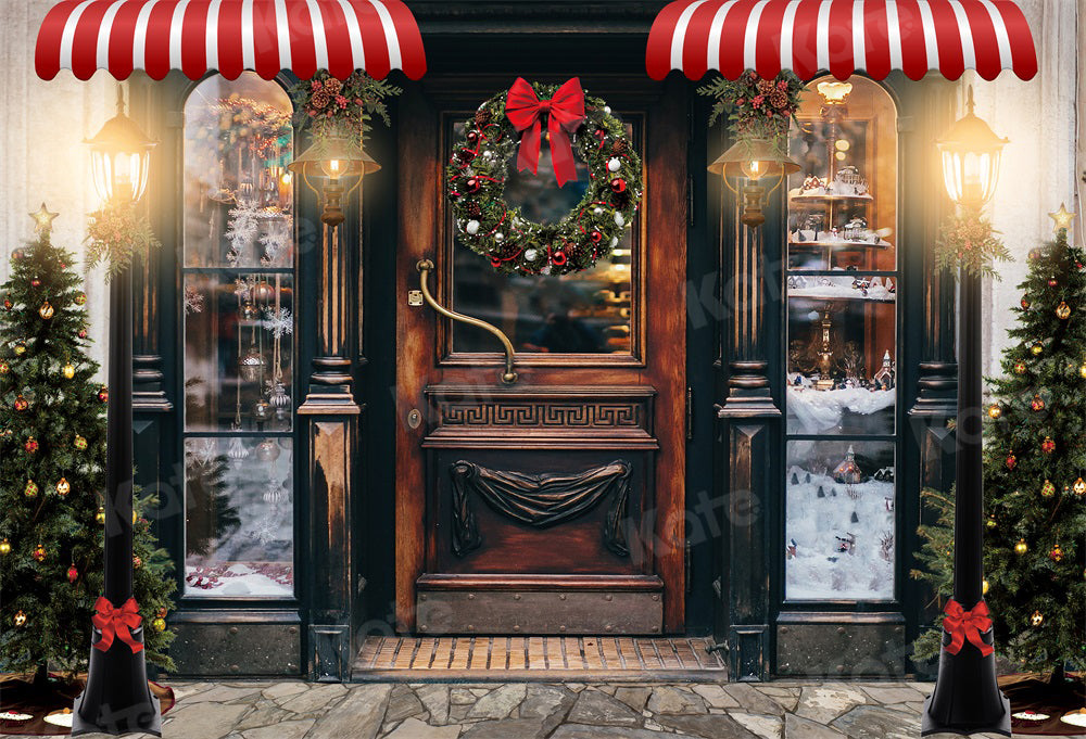 Kate Rétro Noël Centre-ville Magasin Toile de fond pour la photographie - Kate Backdrop FR