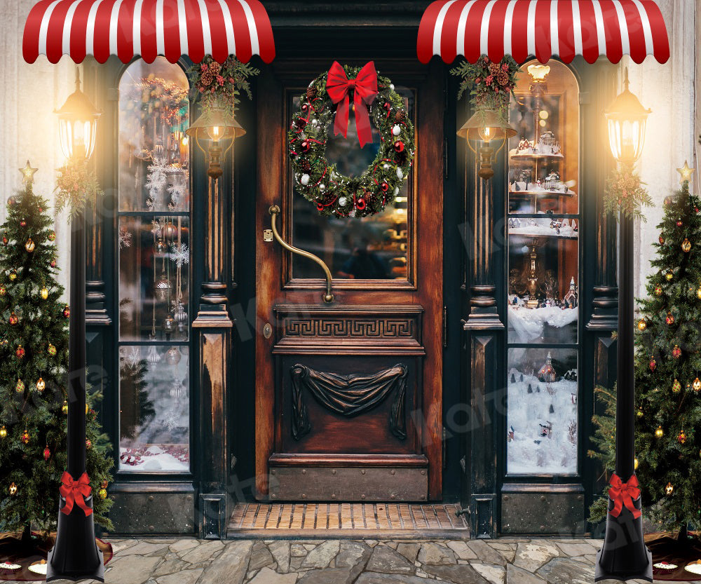 Kate Rétro Noël Centre-ville Magasin Toile de fond pour la photographie - Kate Backdrop FR