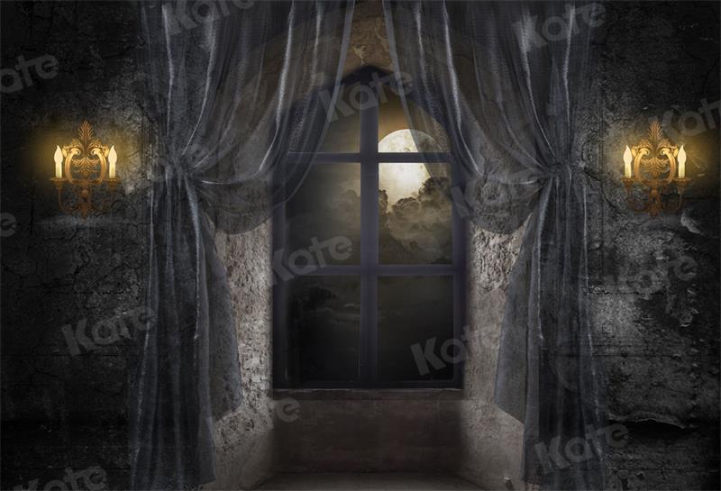Kate Halloween Château Nuit Lune Nuage Toile de fond conçue par Uta Mueller Photographie - Kate Backdrop FR