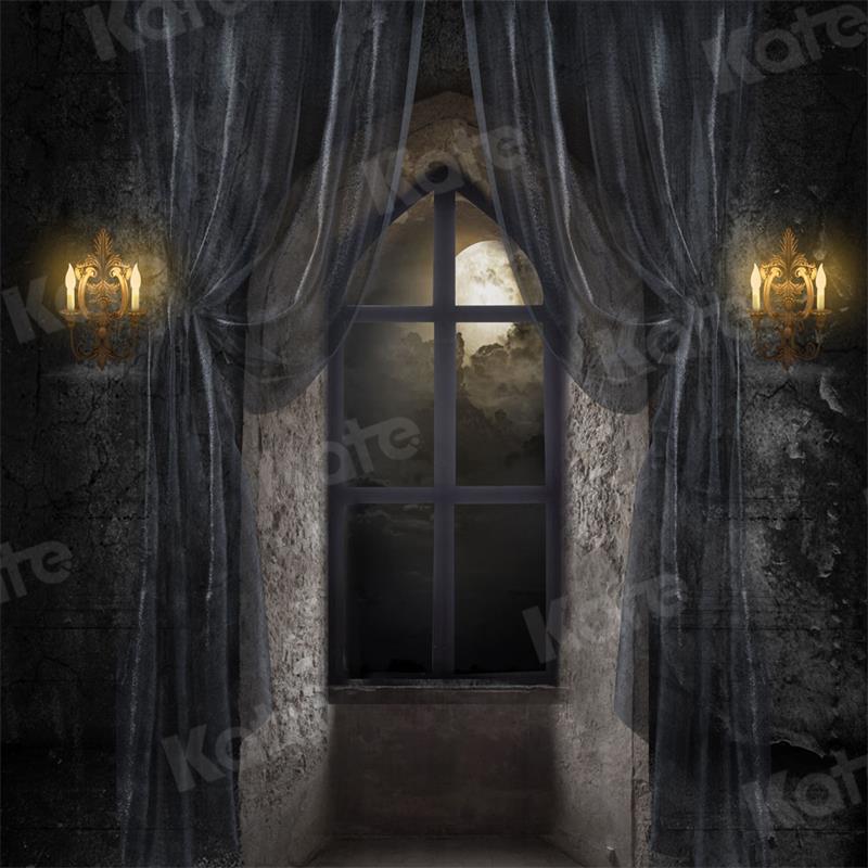 Kate Halloween Château Nuit Lune Nuage Toile de fond conçue par Uta Mueller Photographie - Kate Backdrop FR