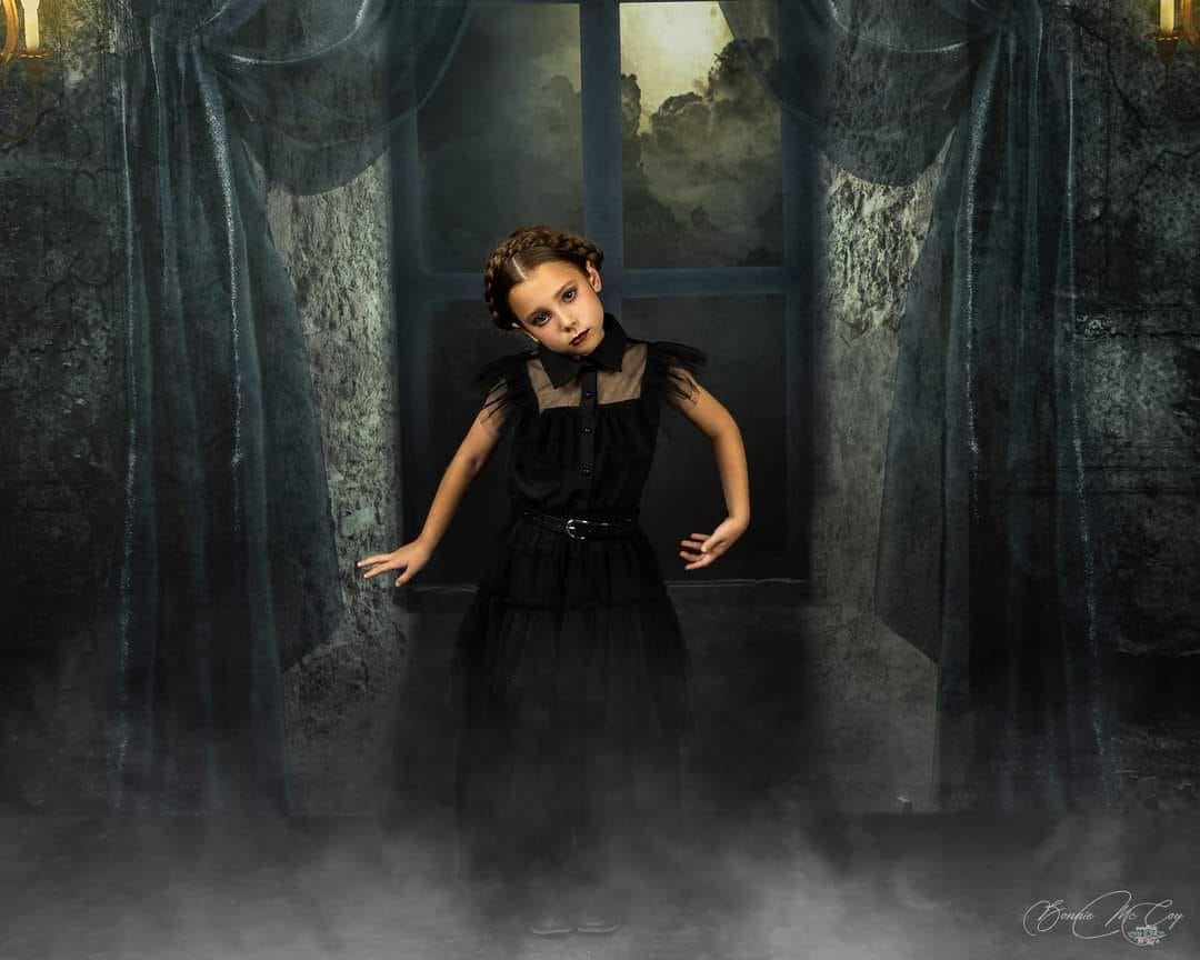 Kate Halloween Château Nuit Lune Nuage Toile de fond conçue par Uta Mueller Photographie - Kate Backdrop FR