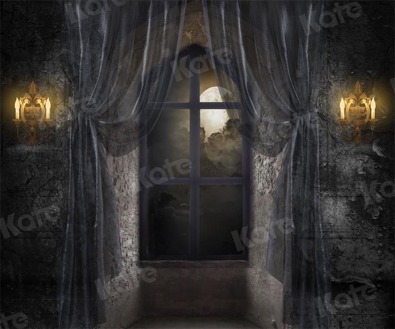 Kate Halloween Château Nuit Lune Nuage Toile de fond conçue par Uta Mueller Photographie - Kate Backdrop FR