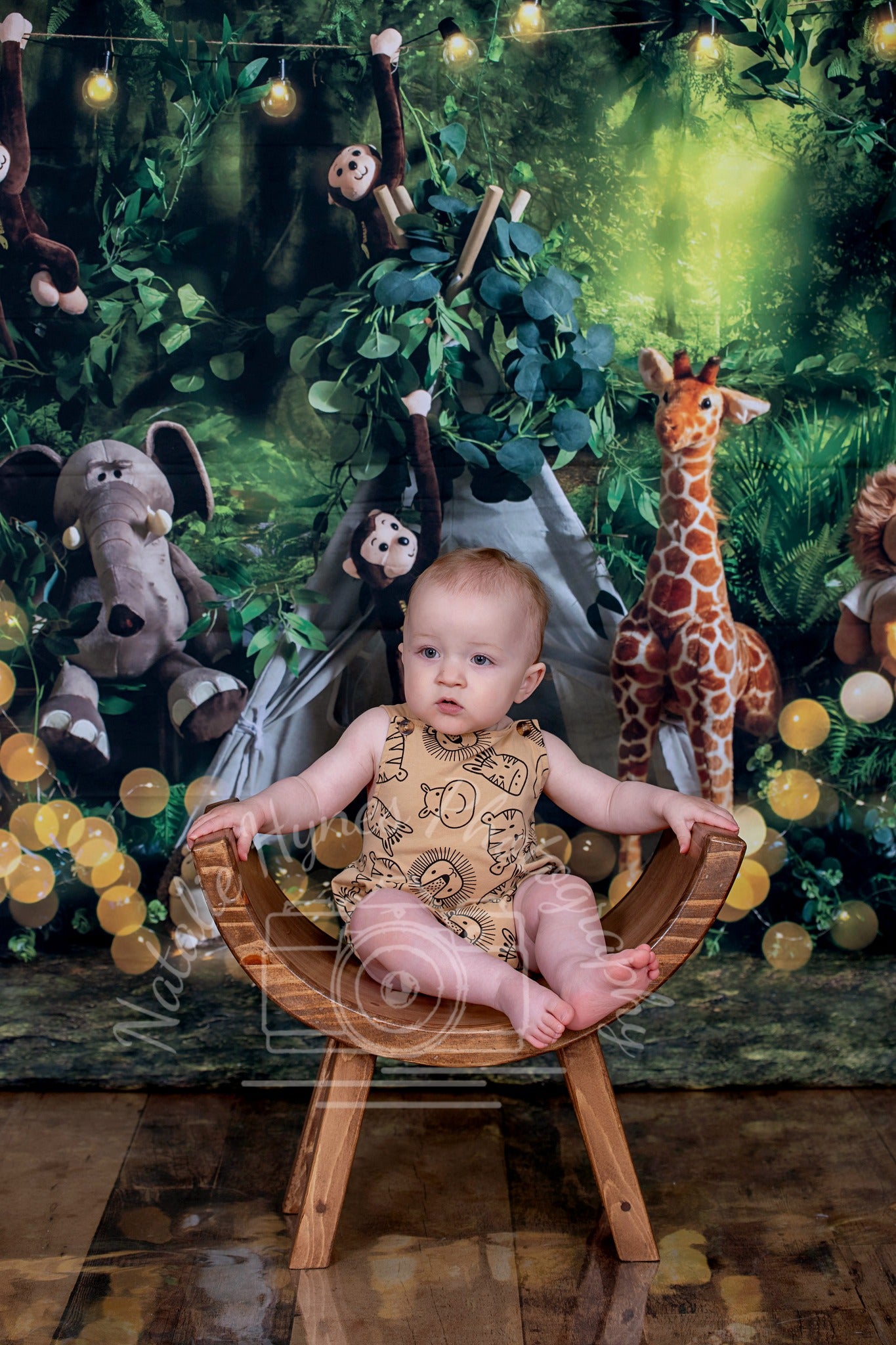 Kate Jungle Camping Garçon Animaux Toile de fond conçu par Emetselch - Kate Backdrop FR