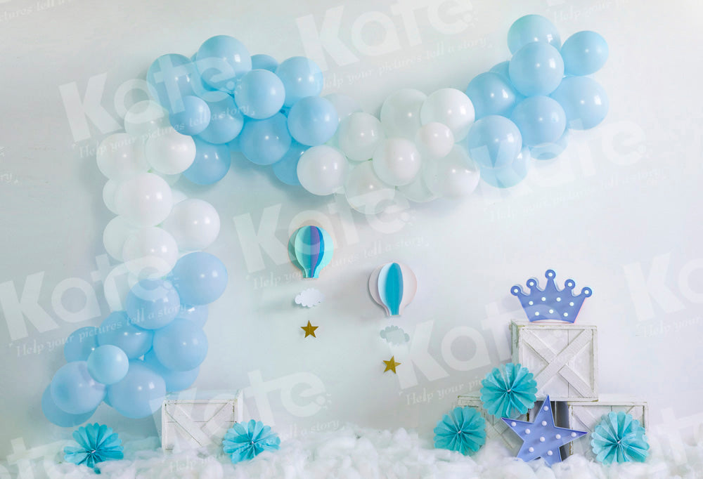 Kate Bleu Ballons Anniversaire Toile de fond conçu par Emetselch - Kate Backdrop FR