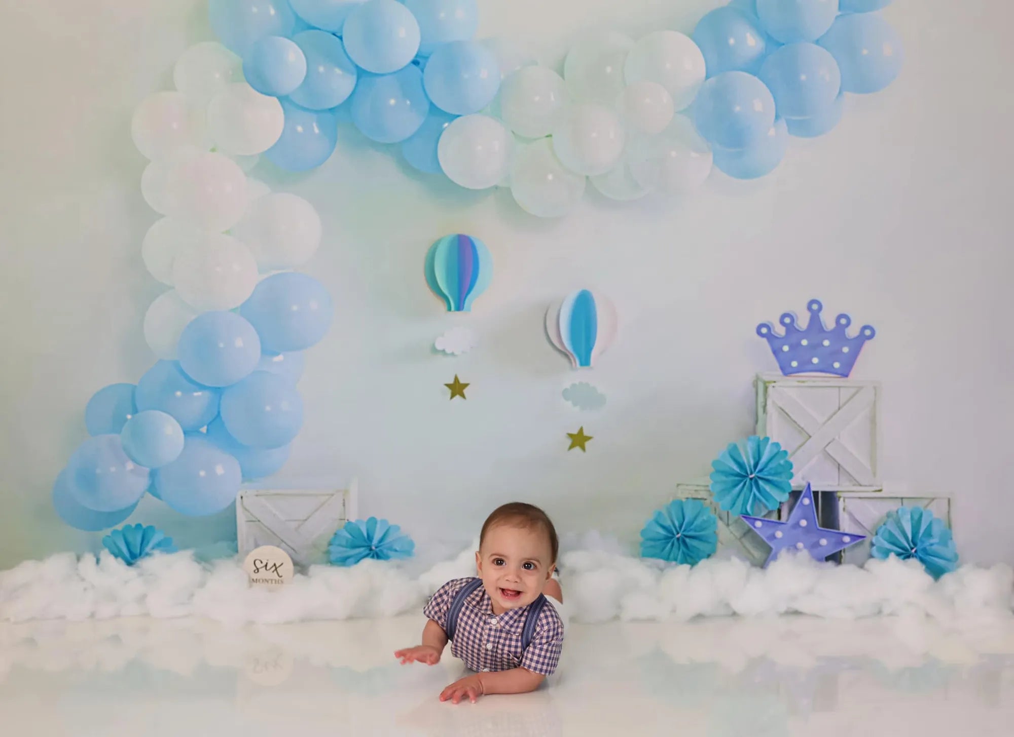 Kate Bleu Ballons Anniversaire Toile de fond conçu par Emetselch - Kate Backdrop FR