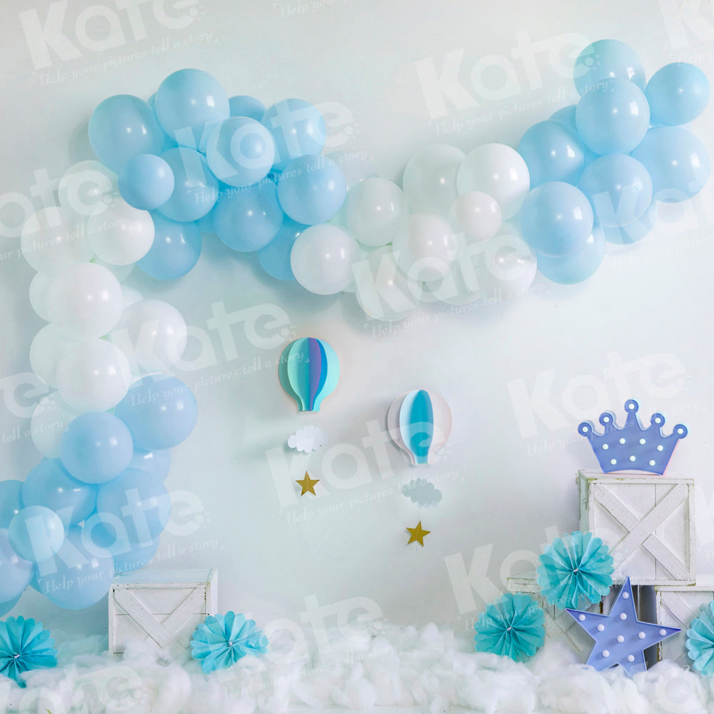 Kate Bleu Ballons Anniversaire Toile de fond conçu par Emetselch - Kate Backdrop FR