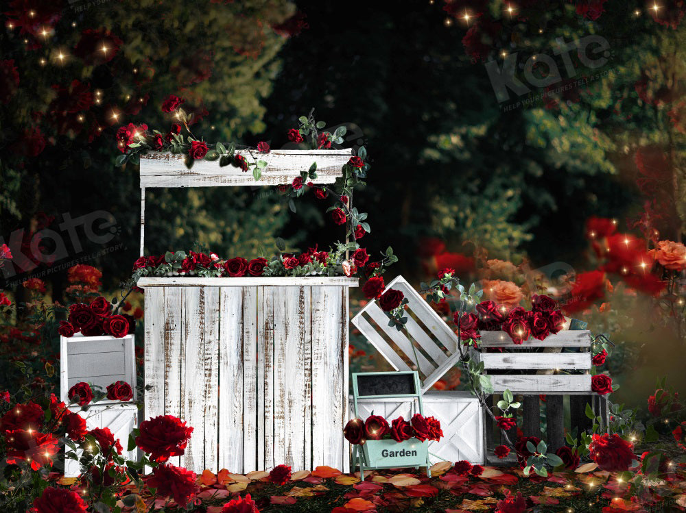 Kate Saint Valentin Magasin de roses Toile de fond pour la photographie - Kate Backdrop FR