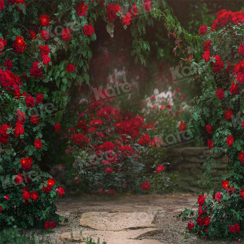Kate Saint Valentin Rétro Fleurs Jardin Toile de fond pour la photographie - Kate Backdrop FR