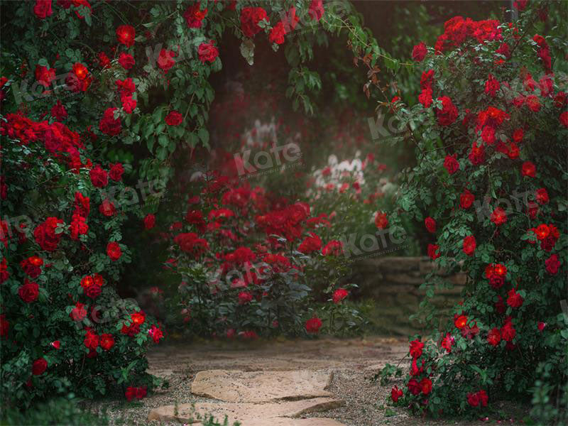 Kate Saint Valentin Rétro Fleurs Jardin Toile de fond pour la photographie - Kate Backdrop FR