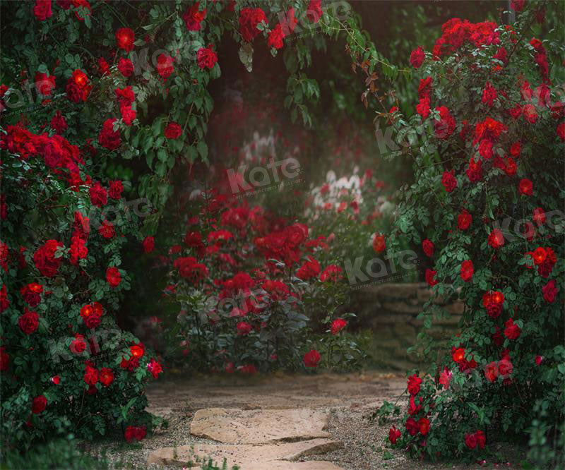 Kate Saint Valentin Rétro Fleurs Jardin Toile de fond pour la photographie - Kate Backdrop FR