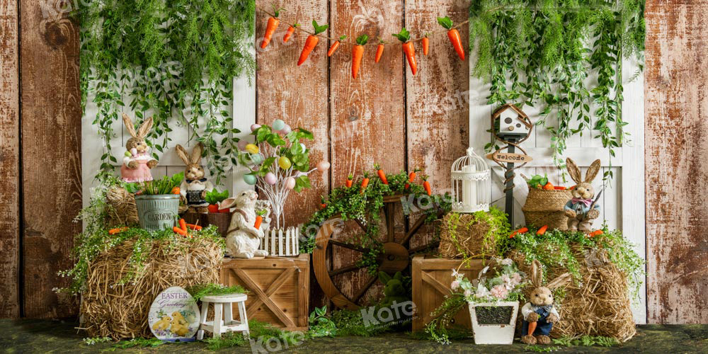 Kate Printemps Pâques Grange Lapin Toile de fond conçue par Emetselch - Kate Backdrop FR