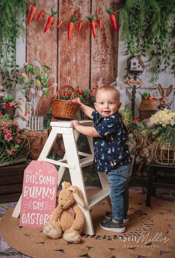 Kate Printemps Pâques Grange Lapin Toile de fond conçue par Emetselch - Kate Backdrop FR