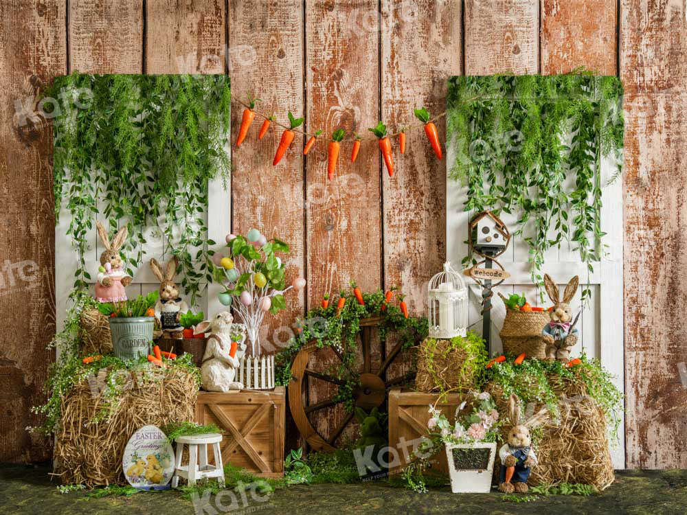 Kate Printemps Pâques Grange Lapin Toile de fond conçue par Emetselch - Kate Backdrop FR