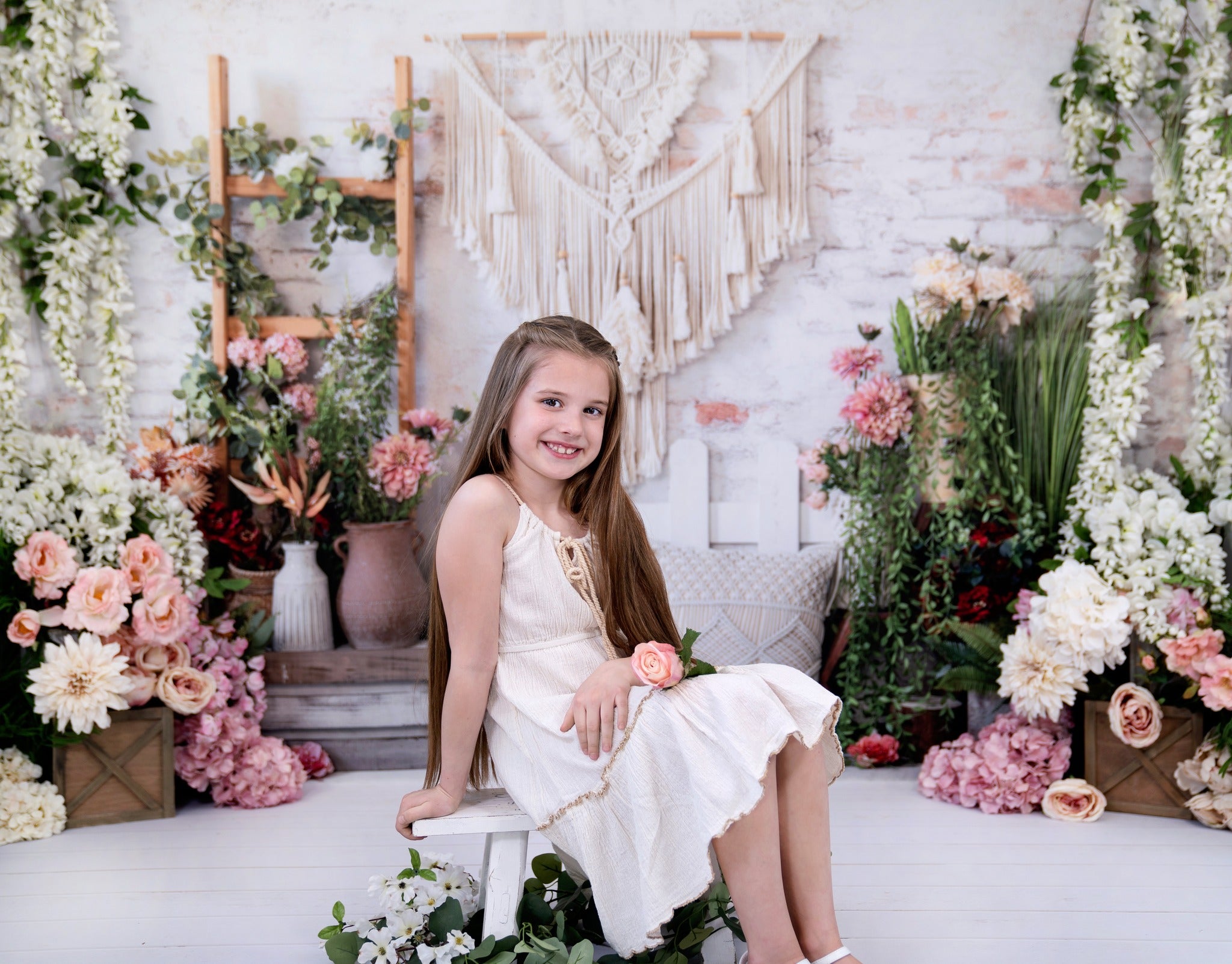 Kate Fleurs Boho Printemps Fête des mères Toile de fond conçue par Emetselch - Kate Backdrop FR