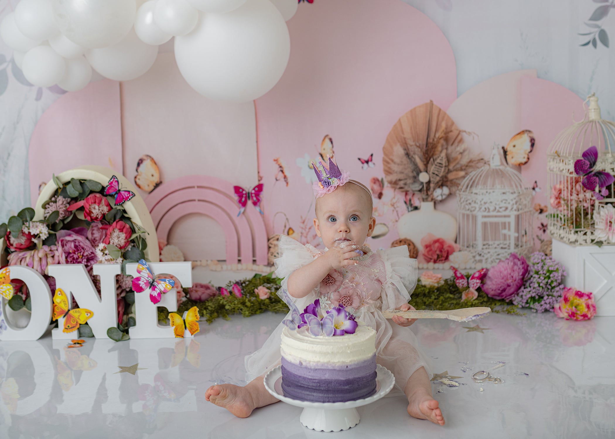 Kate Bohème Fleurs Printemps Rose Toile de fond Conçu par Ashley Paul