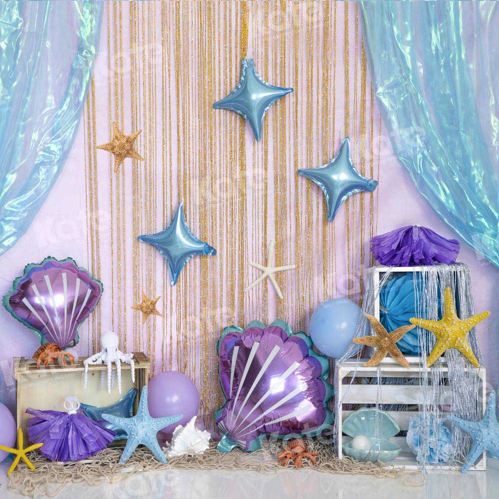 Kate Été Sirène Sous-marin Anniversaire Toile de fond conçue par Emetselch - Kate Backdrop FR