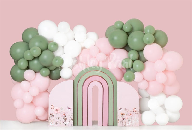 Kate Rose Arche de ballons Anniversaire Toile de fond conçu par Ashley Paul - Kate Backdrop FR