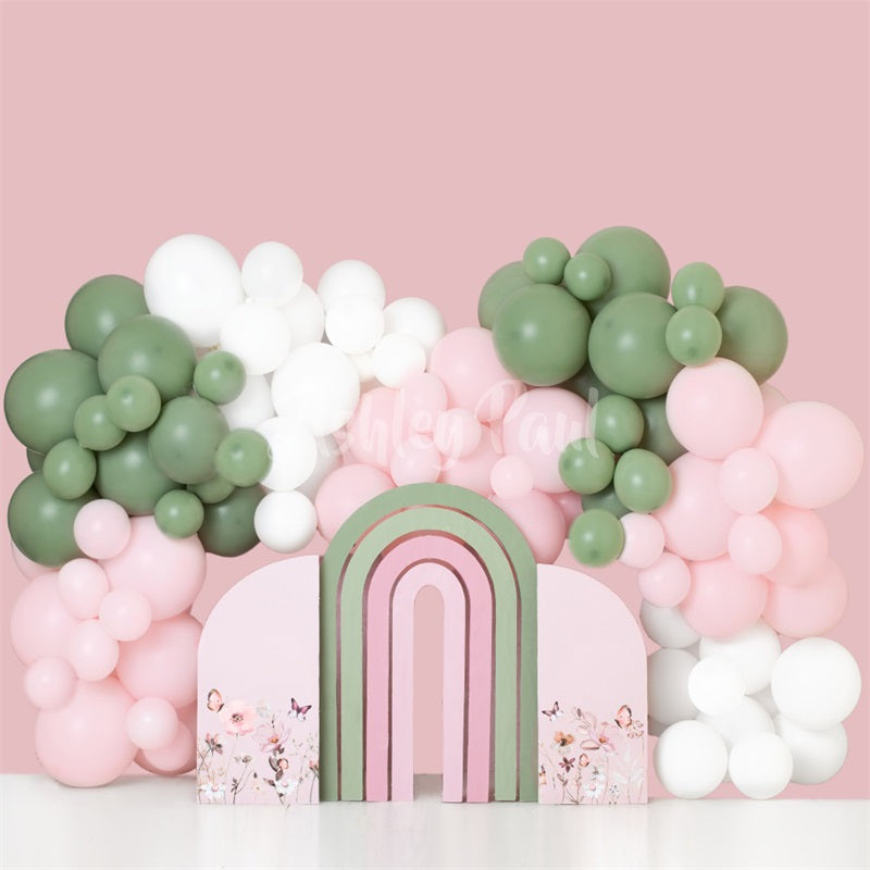 Kate Rose Arche de ballons Anniversaire Toile de fond conçu par Ashley Paul - Kate Backdrop FR