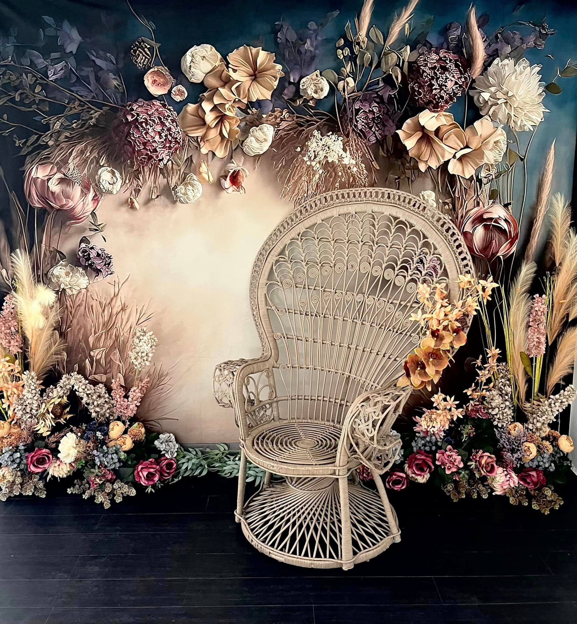 Kate Beaux-Arts Bohème Floral séché Toile de fond conçue par Mini MakeBelieve - Kate Backdrop FR