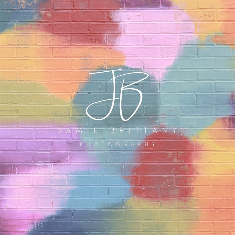 Kate Coloré Mur de briques Graffiti Toile de fond conçue par JB Photographie - Kate Backdrop FR