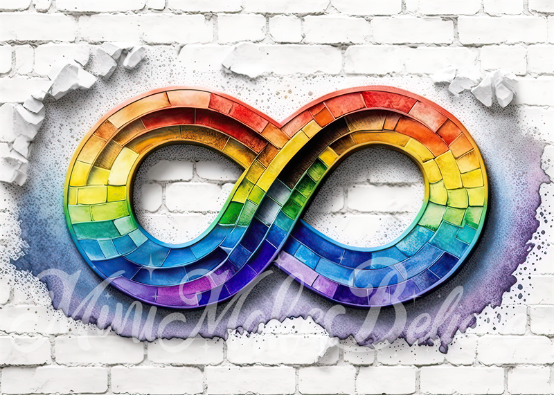 Kate Pictural Coloré Blanc Mur de briques Toile de fond conçue par Mini MakeBelieve - Kate Backdrop FR