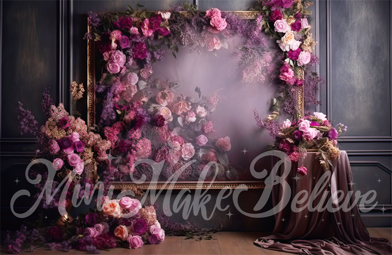 Kate Beaux-Arts Violet Chambre Florale Toile de fond conçue par Mini MakeBelieve - Kate Backdrop FR