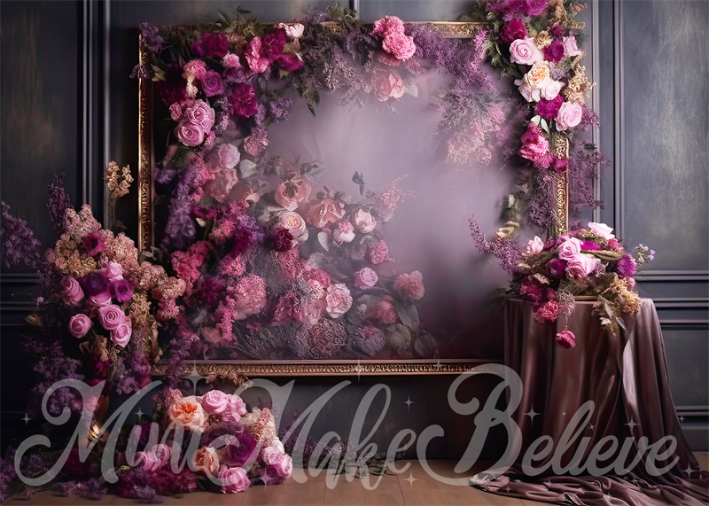 Kate Beaux-Arts Violet Chambre Florale Toile de fond conçue par Mini MakeBelieve - Kate Backdrop FR