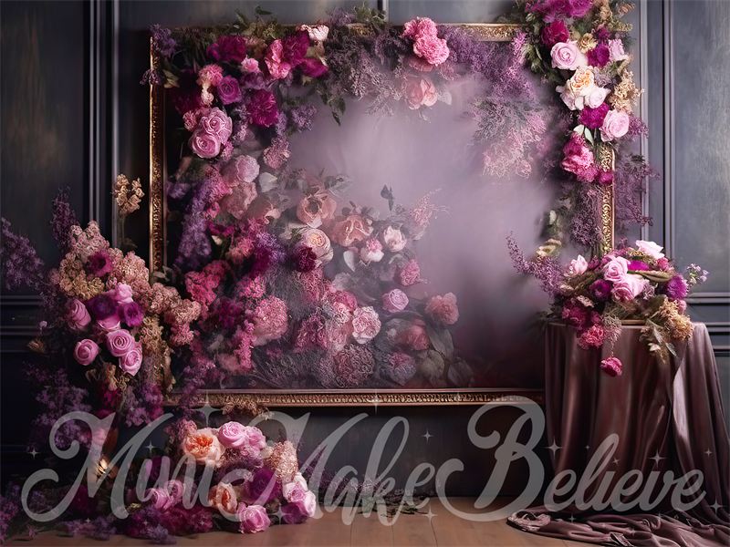 Kate Beaux-Arts Violet Chambre Florale Toile de fond conçue par Mini MakeBelieve - Kate Backdrop FR