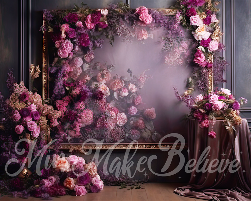 Kate Beaux-Arts Violet Chambre Florale Toile de fond conçue par Mini MakeBelieve - Kate Backdrop FR