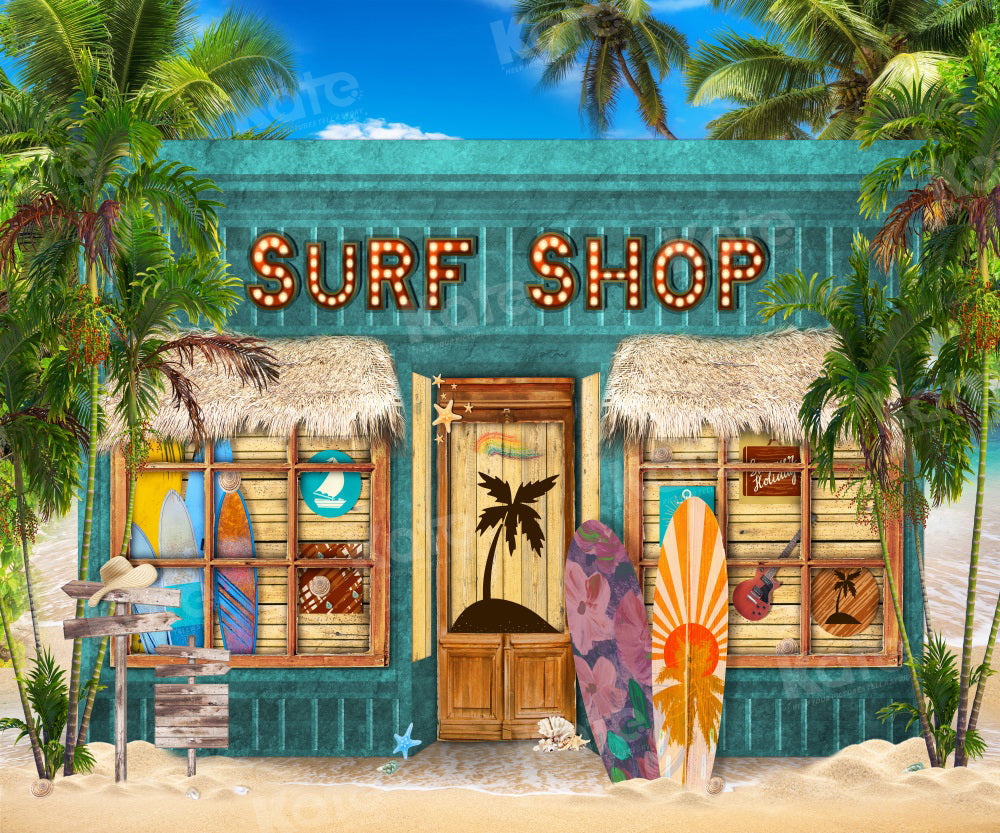 Kate Été Magasin de surf Plage Toile de fond pour la photographie - Kate Backdrop FR