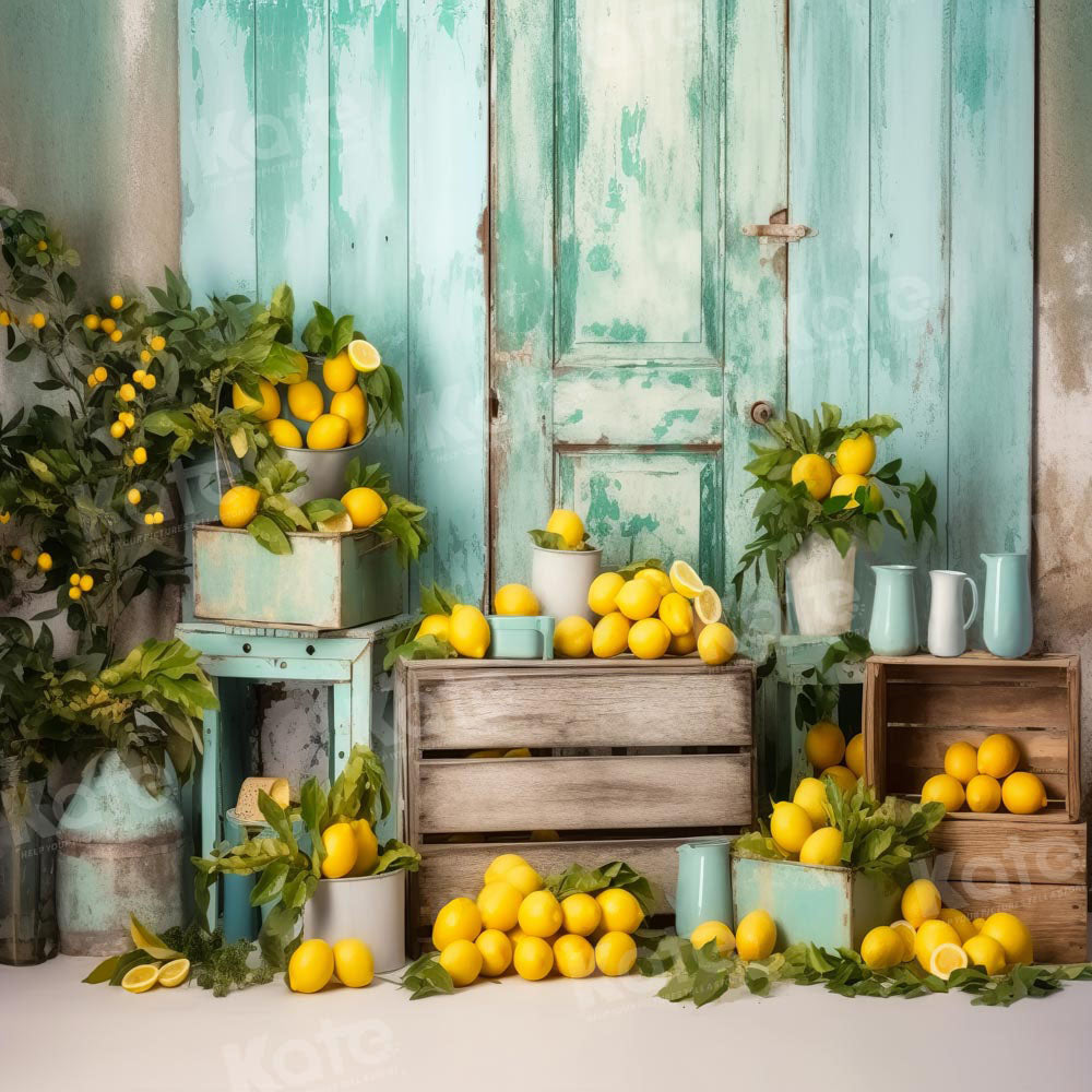 Kate Citrons Porte vintage Été Toile de fond Conçu par Chain Photographie - Kate Backdrop FR