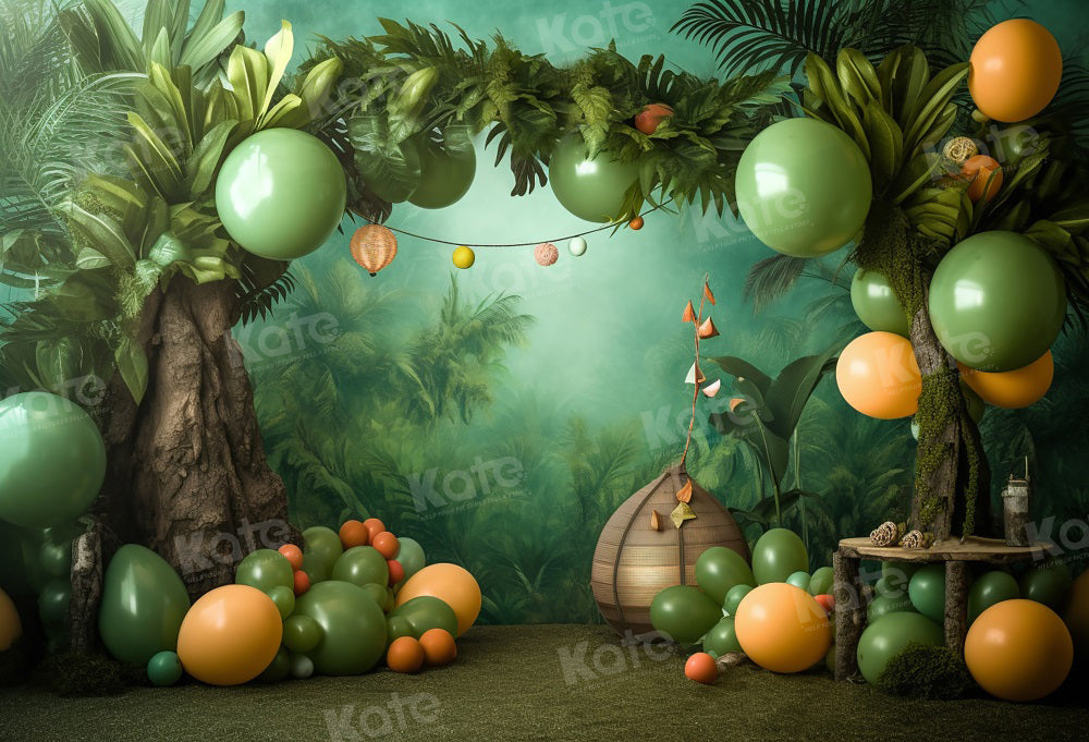 Kate Cake smash Ballons Forêt Vert Toile de fond pour la photographie - Kate Backdrop FR