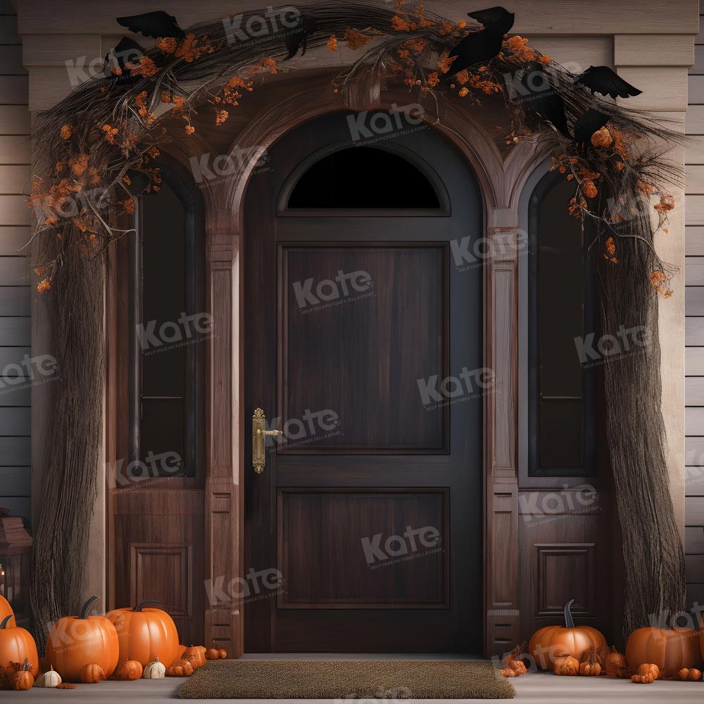 Kate Porte Automne Citrouille Halloween Toile de fond pour la photographie - Kate Backdrop FR