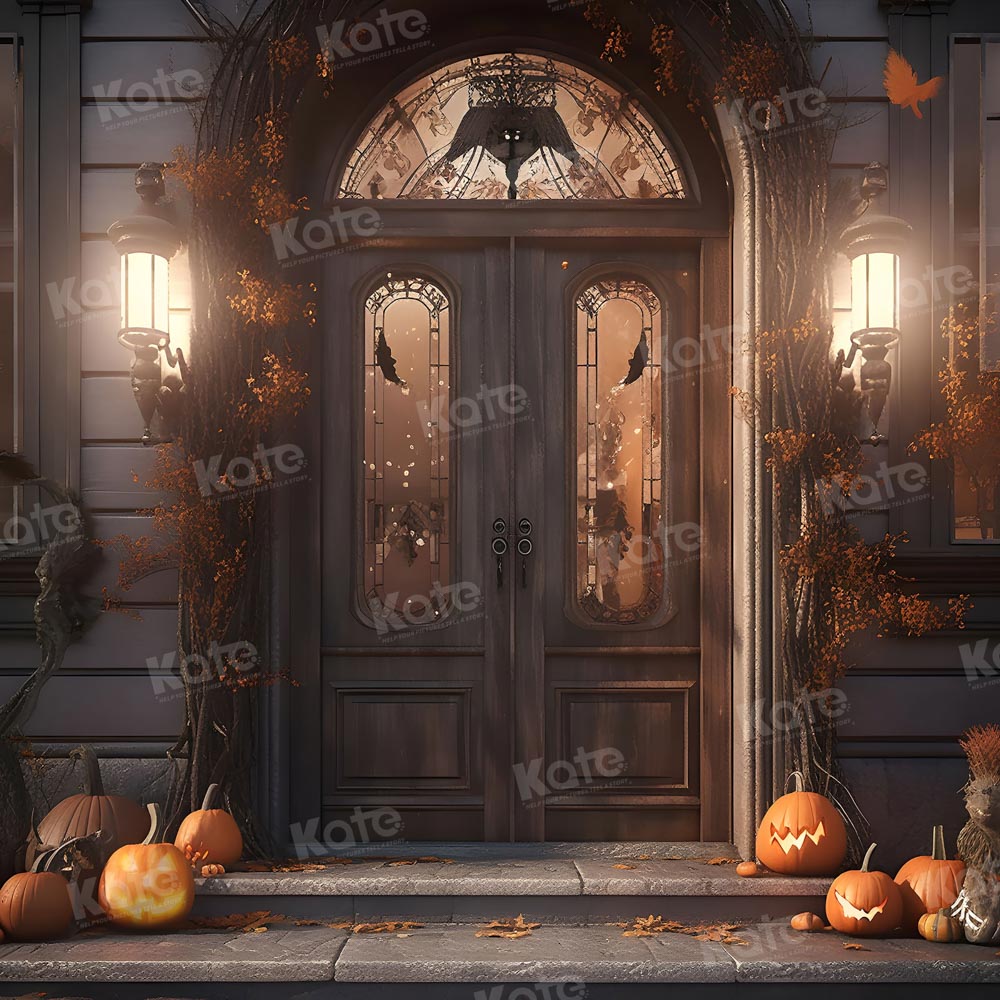 Kate Automne Citrouille Nuit Halloween Toile de fond pour la photographie - Kate Backdrop FR