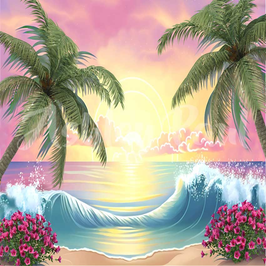 Kate Plage Détente avec Poupées Toile de fond conçu par Ashley Paul - Kate Backdrop FR