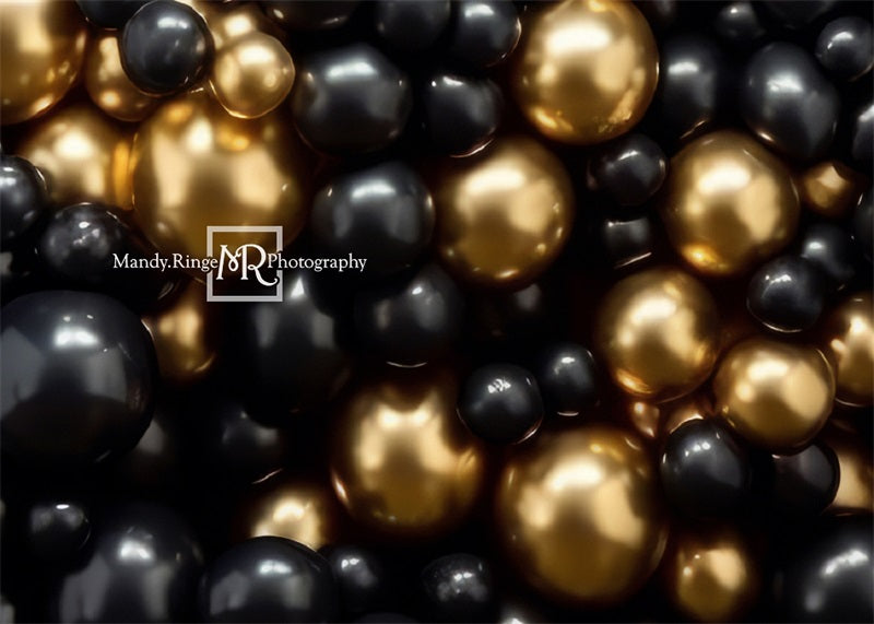 Kate Noir Doré Mur de ballons Toile de fond conçue par Mandy Ringe - Kate Backdrop FR