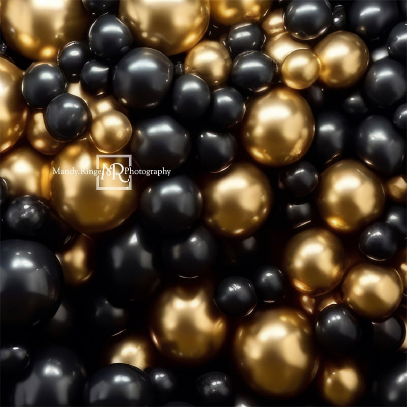 Kate Noir Doré Mur de ballons Toile de fond conçue par Mandy Ringe - Kate Backdrop FR